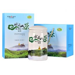 天福茗茶 峨眉山茶四川绿茶高山茶瓷罐精装送礼2020春茶