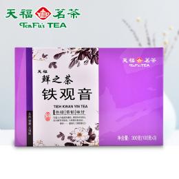 天福茗茶 安溪茶叶铁观音茶叶清香型乌龙茶2023新茶礼盒装300克