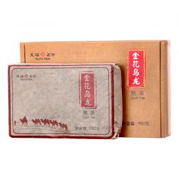 天福茗茶 金花乌龙黑茶乌龙茶980克礼盒装送茶针配礼袋