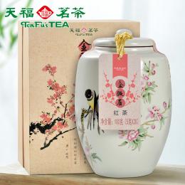 天福茗茶 金骏眉 武夷山小叶种红茶 茶叶 陶瓷罐装100克陶瓷/礼盒