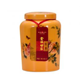 天福茗茶 金族世家 经典礼盒 云南凤庆滇红茶叶瓷茶罐装135G